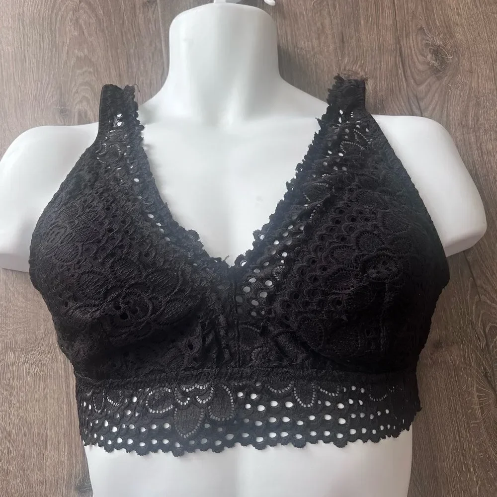 No boundaries Lace Bralette Black XL